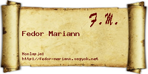 Fedor Mariann névjegykártya
