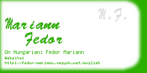 mariann fedor business card